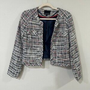Cynthia Rowley  Navy White Tweed Jacket Blazer Women's Size Small